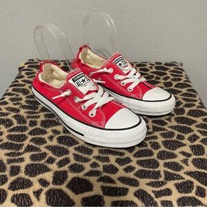 Converse Shoreline Slip On Low Top Fashion Sneakers Red Casual Womens 6.5